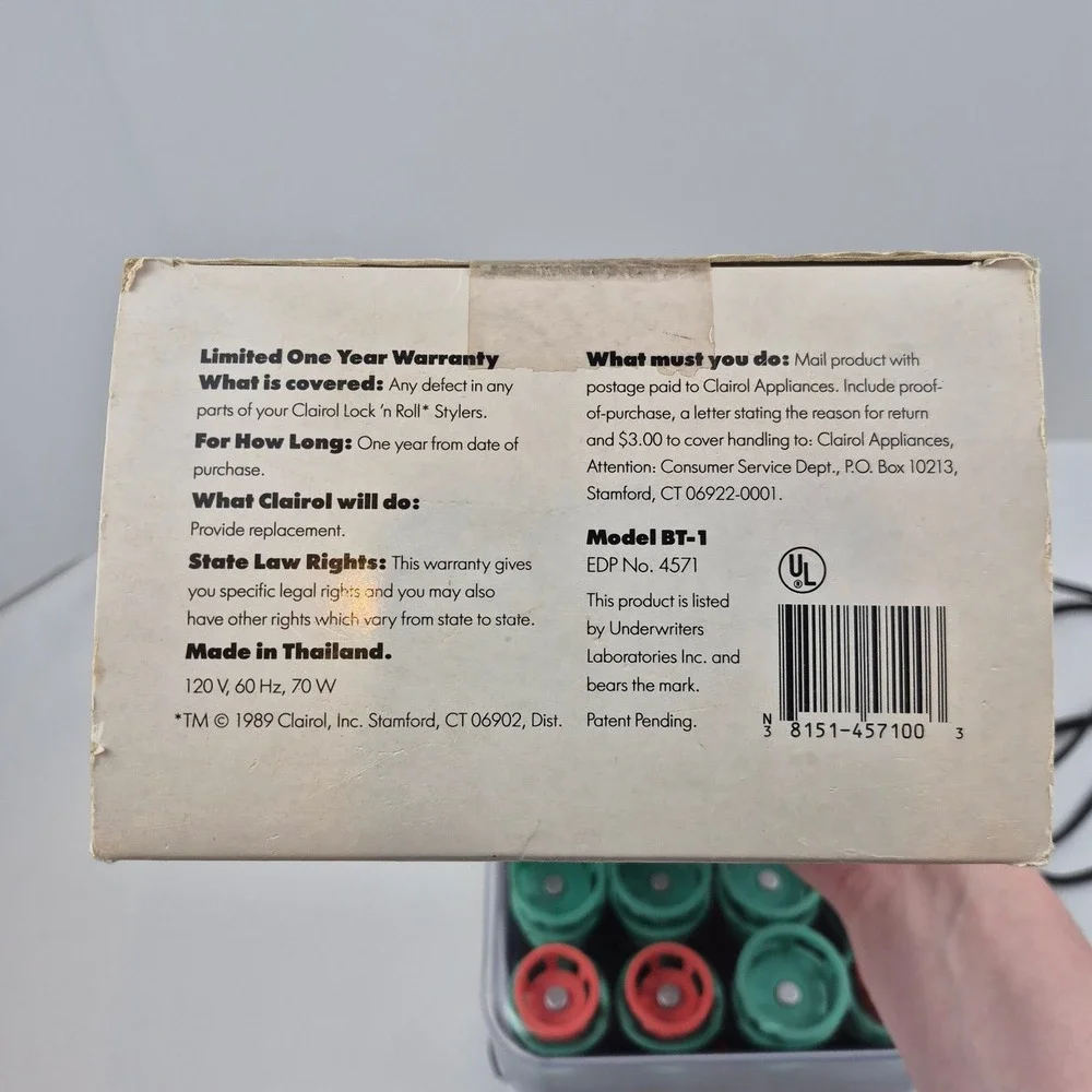Clairol Lock n Roll Vintage 1989 Heated Hair Stylers Model BT-1 Retro 80s Box - Picture 7 of 11